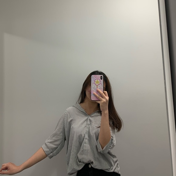 Short sleeve stripped blouse - Picture 6 of 6